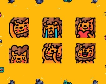 Cute Lion Twitch Emotes Bundle (Digital Download)