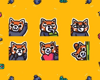 Cute Red Panda Emotes for Twitch, Discord, YouTube (Digital Download)
