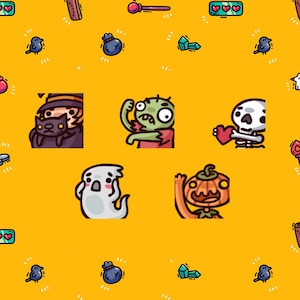 Cute Halloween Emote Pack - Spooky Emotes for Twitch, Discord and YouTube