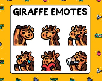 Emoticones de Twitch de jirafa adorable (descarga digital)