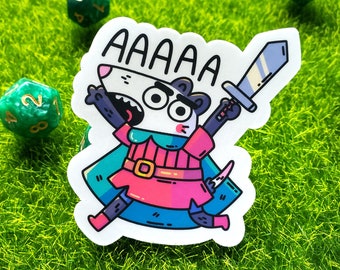3" Screaming Possum Warrior Sticker