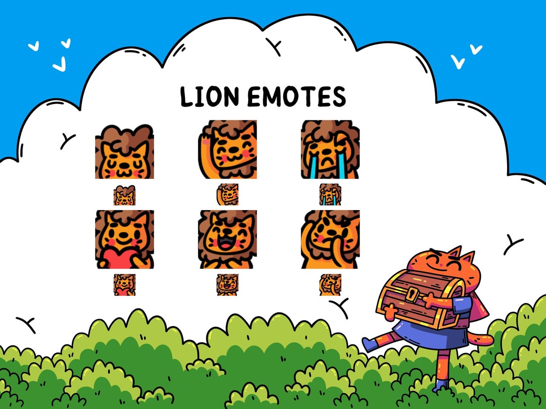 Cute Lion Emote Bundle - Etsy