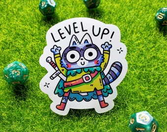 3" Level Up Raccoon Adventurer Sticker