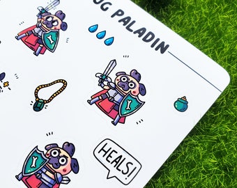 4x6 Pug Paladin Sticker Sheet