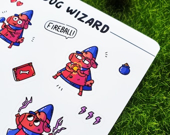 4x6 Dog Wizard Sticker Sheet