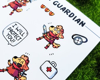 4x6 Golden Retriever Guardian Sticker Sheet