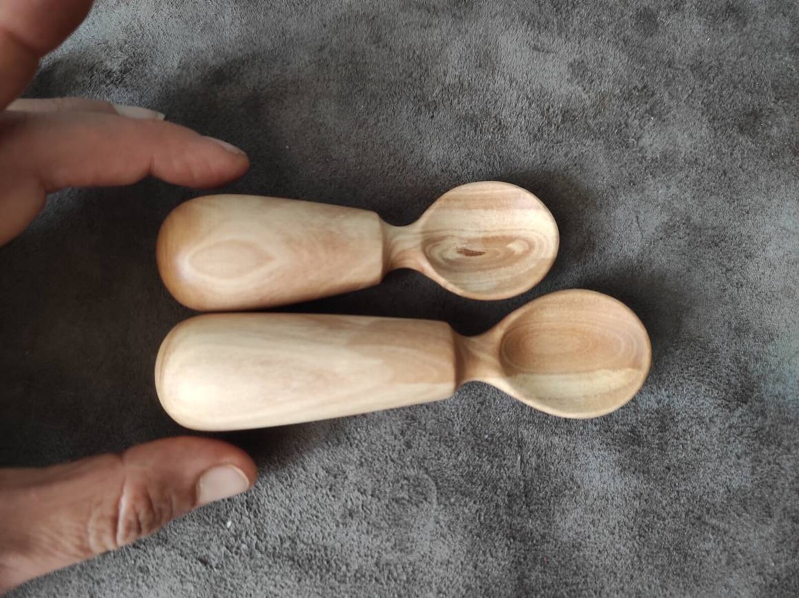 Toddler baby wooden spoons for eating and grip practice. | Etsy