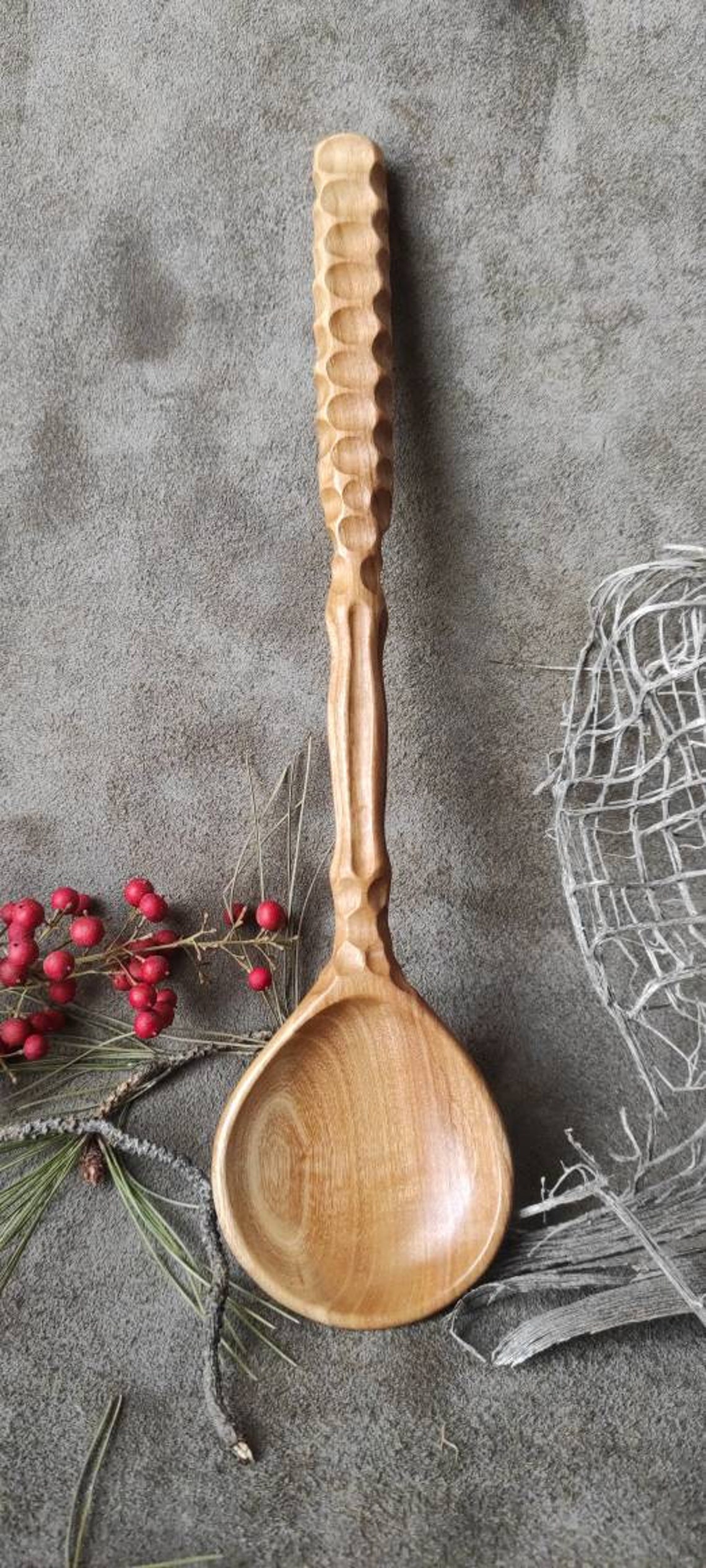 Cocina de madera servir y comer cuchara hecha a mano en Etsy