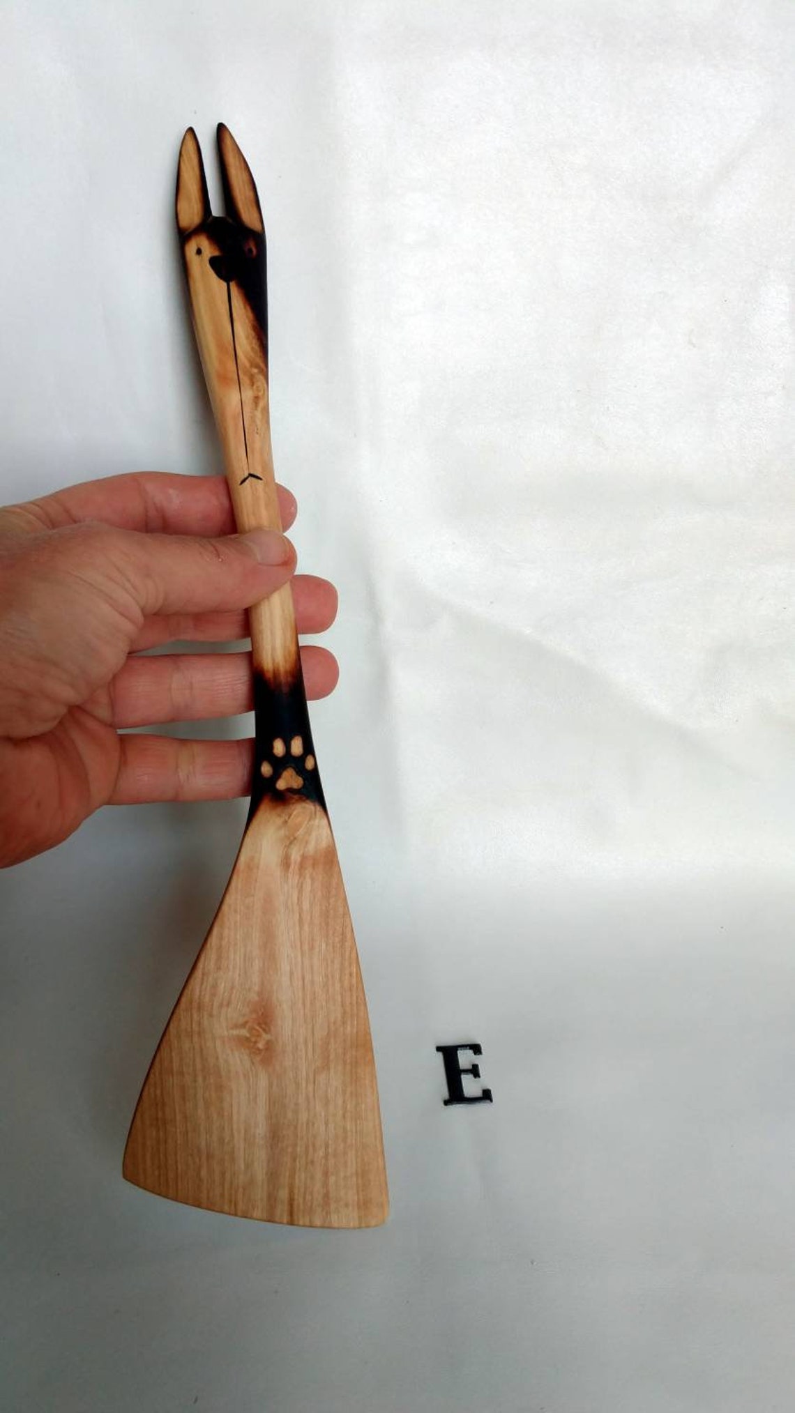Handmade wooden spatula dog kitchen decor Cooking flipper Etsy