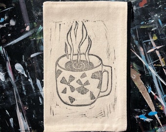 coffee/tea cup canvas zipper bag