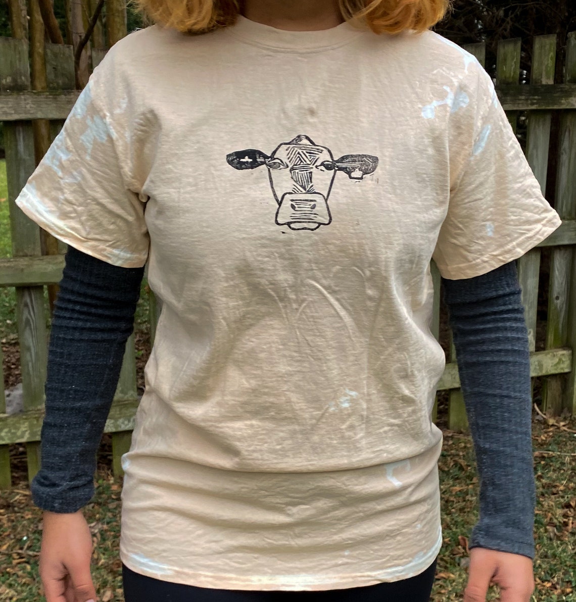 cow print bleached shirt