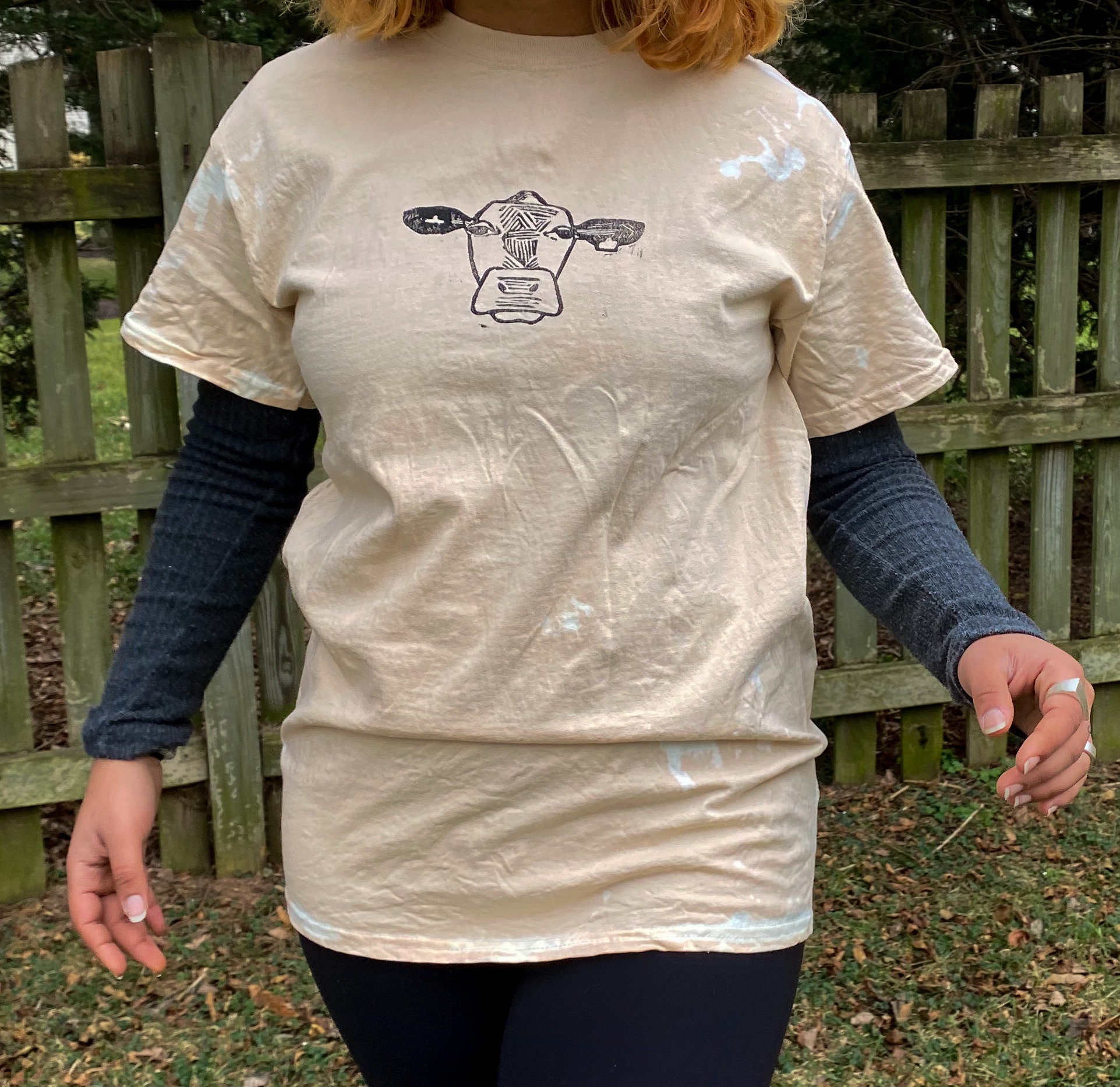 cow print bleached shirt