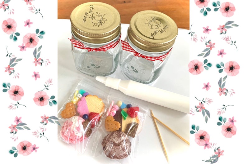 Original sweets deco mason jar kit DIY jar Craft with your kids Sweets deco kit