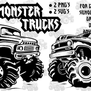 Monster Truck SVG, Monster Truck PNG, fichier pour Cricut, pour la Silhouette