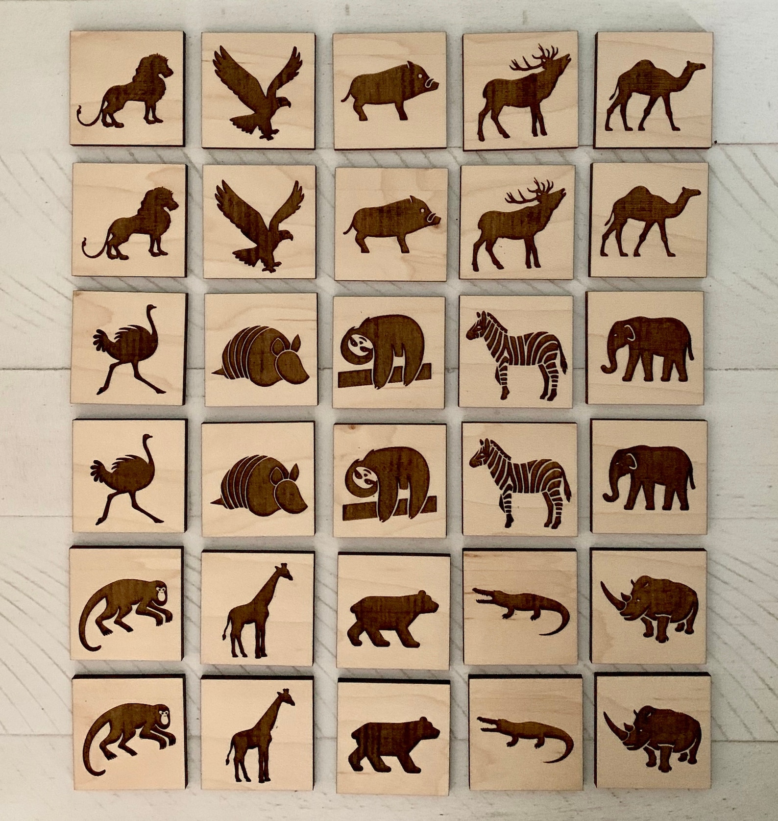 Zoo Animal Memory/Matching Game Etsy