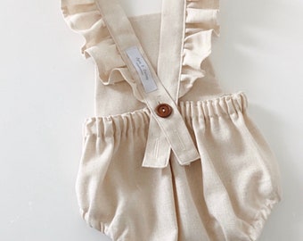 linen romper baby girl