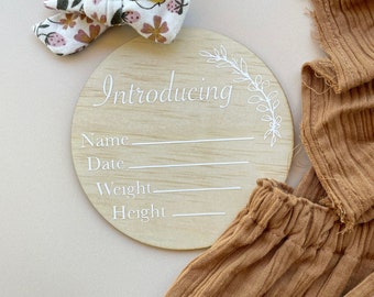 Baby announcement plaque