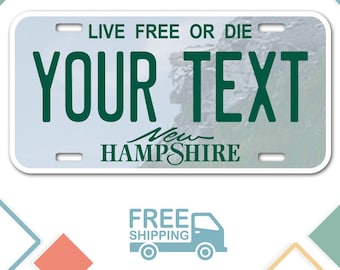 Custom Hampshire State License Plate NH Replica Auto Tag Any Text Personalized Novelty Sign