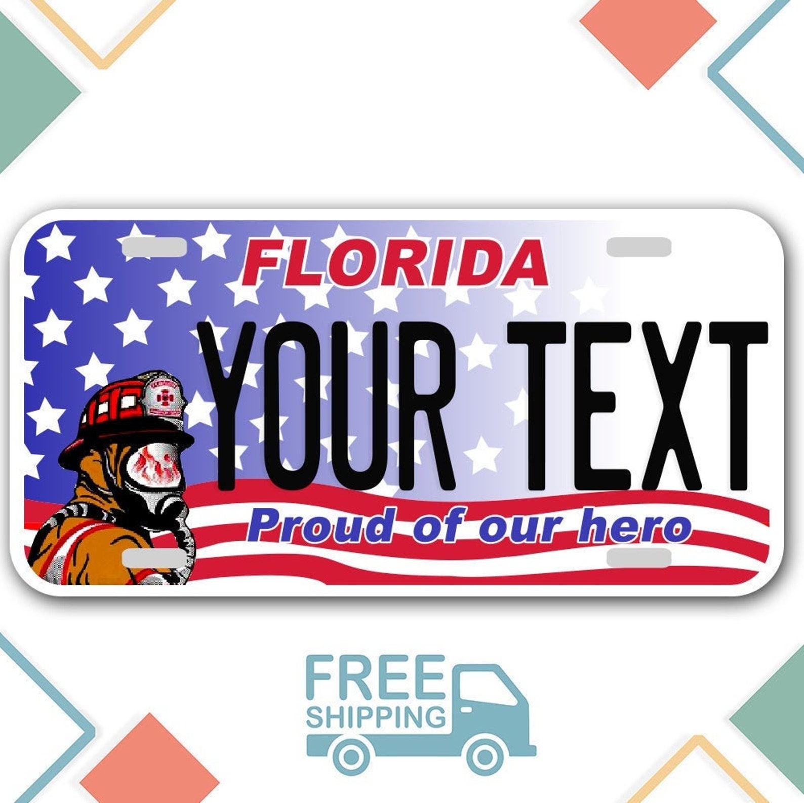 Personalized Firefighter Licence Plate Etsy