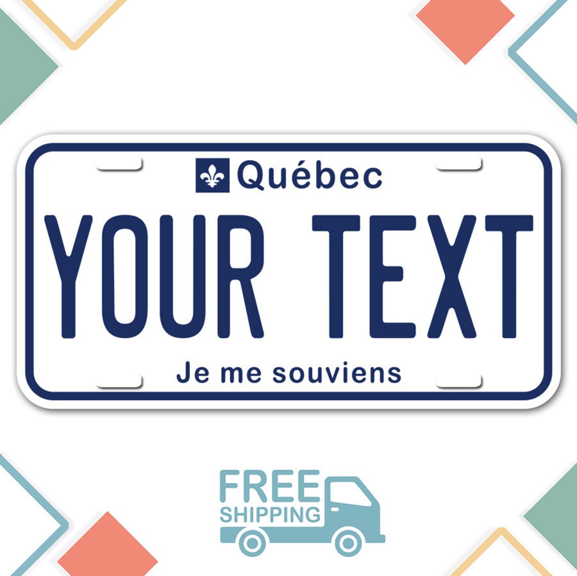 Personalized Québec Canada License Plate Add Any Text Free Etsy