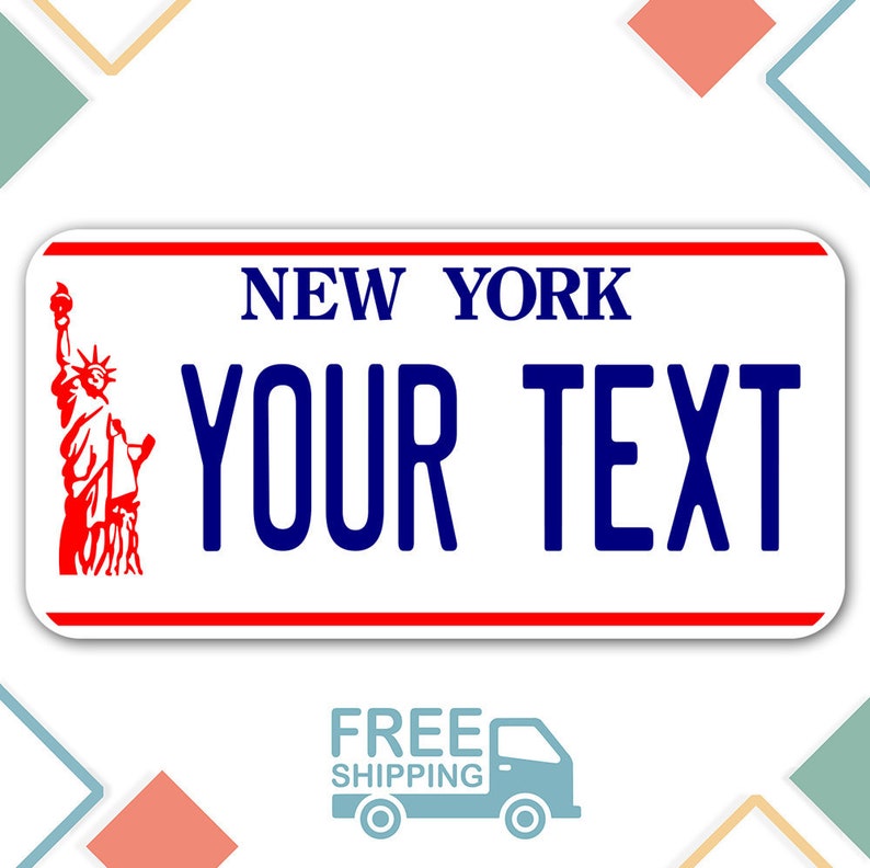 Personalized New York License Plate Add any text free Etsy