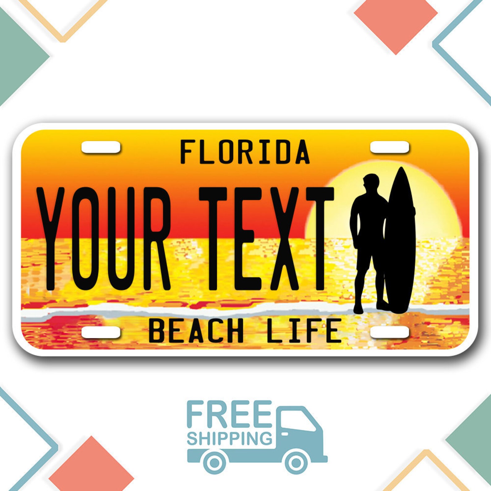 Personnalisé Surfing Beach Life License Plate Ajouter Etsy