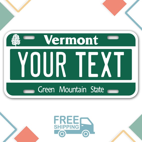 Personalized Vermont License Plate Add any text free Etsy