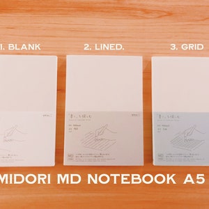 Midori MD notebook A5 size Lined / Blank / Grid / Japanese stationery fountain pen friendly diary / Bujo