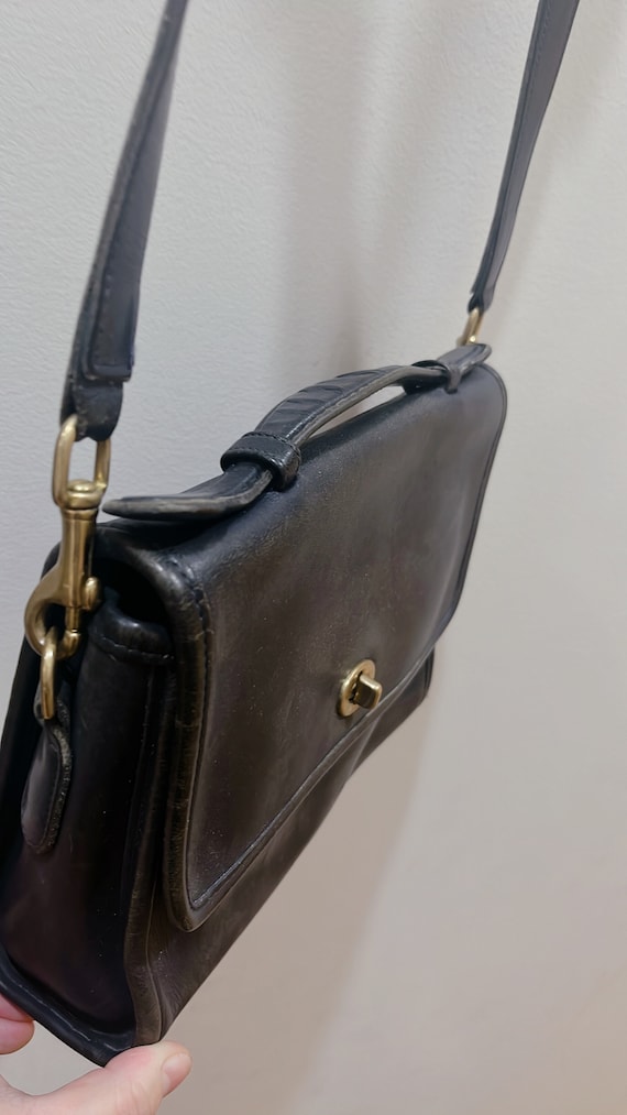Vintage Coach Shoulder Bag Small Black Leather Purse With Vintage Coach Shoulder Bag Small Black Leather Purse With