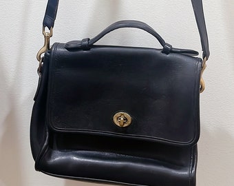 Genuine Vintage COACH 9076 Companion Brown Leather Sling Shoulder Bag ...