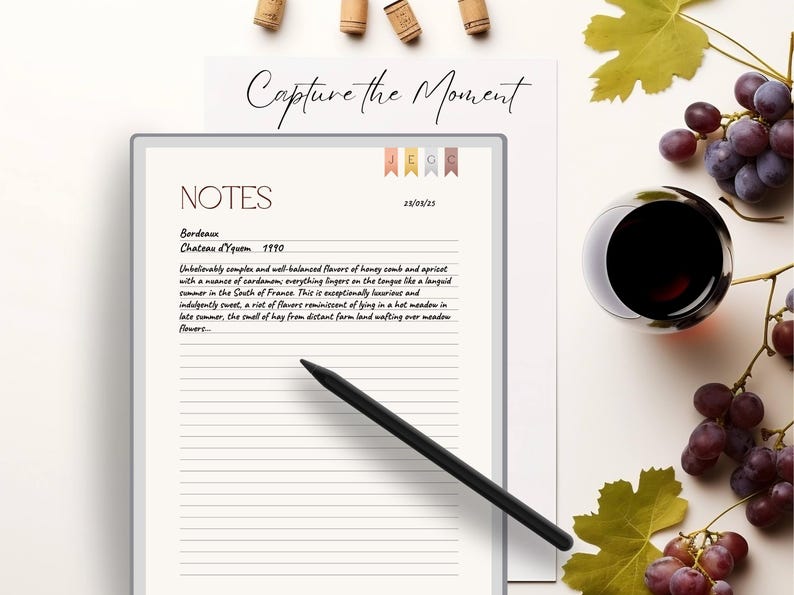 Digital Wine Tasting Journal for Ipad, Goodnotes & Remarkable, Wine ...