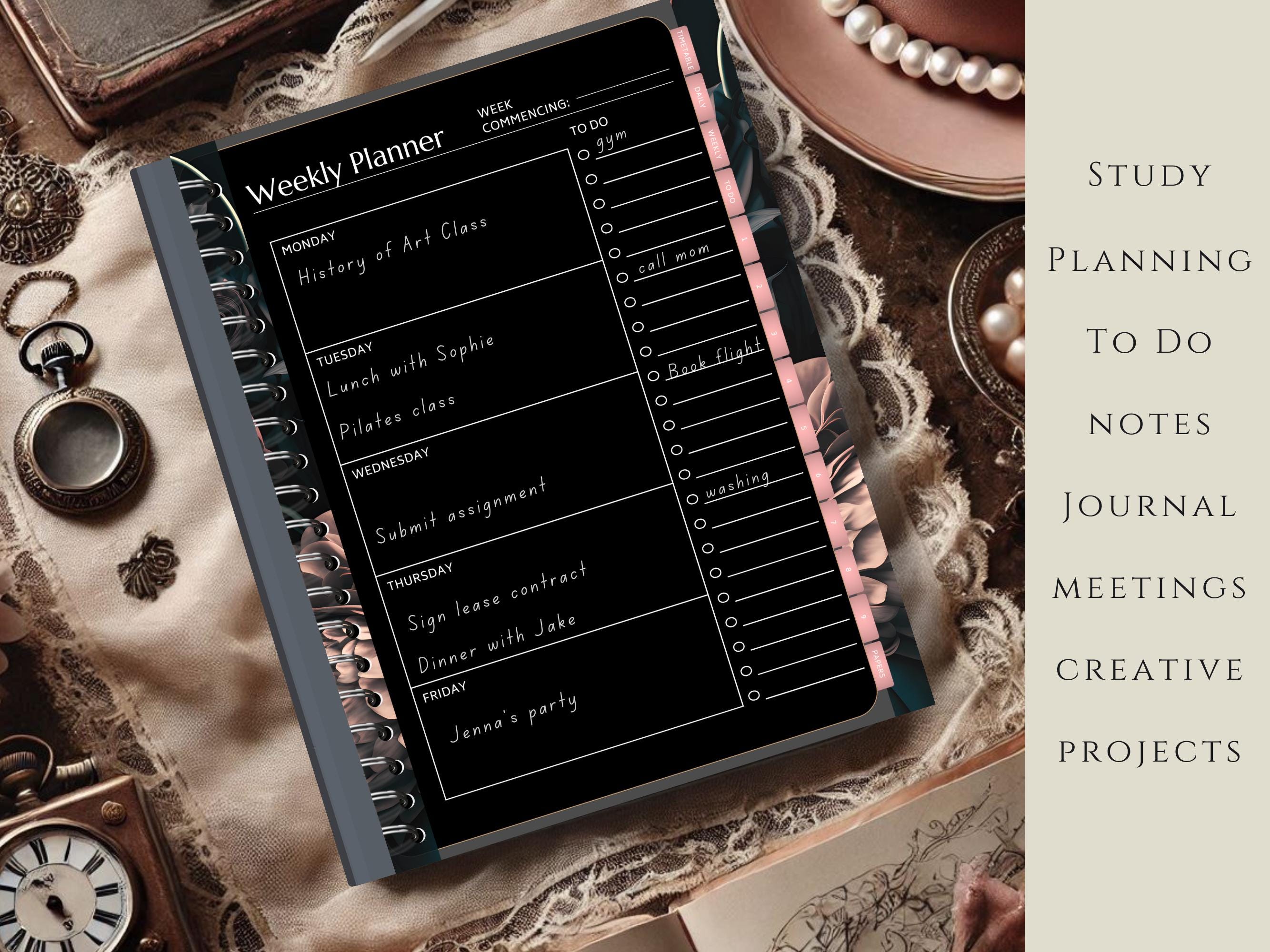 Dark Mode Notebook & Planner for Remarkable Paperpro, Ipad. Dark ...