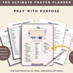 Ultimate Christian Prayer Planner PDF | 400+ Prayer Prompts, Daily Devotional Faith Organizer for reMarkable, iPad & Goodnotes Printable image 4