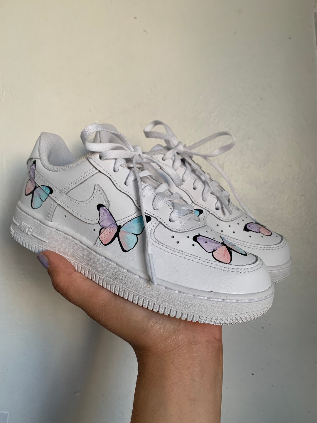 custom air forces with butterflies