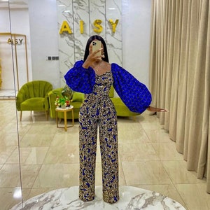 African jumper,  Ankara jumpsuit , African print full length jumpsuit African clothing, African fashion Ankara jumpsuit