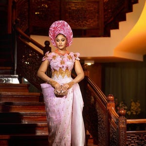 Luxury African bridal dress, Custom bridal dress, Igbo Bride, African clothing, African fashion, Ankara dress, Igbo wedding dress