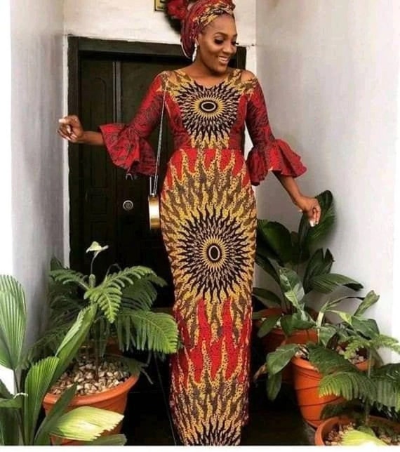African print dress, Ankara dress, African print maxi dress African clothing African fashion Ankara dress