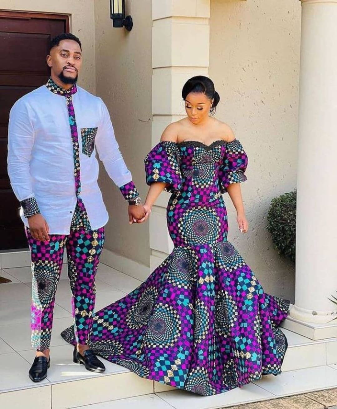 Couple African Outfit African Couple Engagement Outfit Ankara Gown Ankara Clothes for Couples Wedding Couple Matching African Clothing Etsy Canada