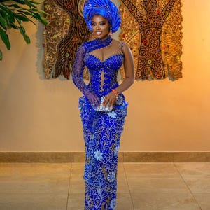 Luxury African bridal dress, Custom bridal dress, Igbo Bride, African clothing, African fashion, Ankara dress, Igbo wedding dress