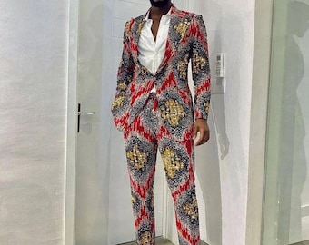 Herren afrikanischen Anzug, Herren afrikanische Kleidung, Herren-Outfit mit afrikanischem Druck, Herrenanzug Afrikanischer Herrenanzug, Herren Ankara-Outfit, Dashiki Herren 2-teilig