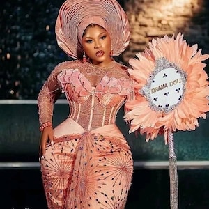 Customisable Feather HAND FAN fan, Nigerian wedding hand fan, Customised handfan, Traditional bridal fan, Igbo bridal fan, wedding hand fan