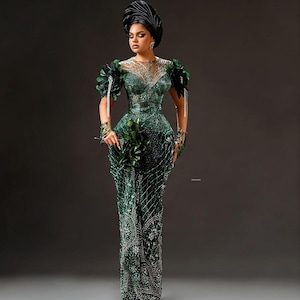 Luxury African bridal dress, Custom bridal dress, Igbo Bride, African clothing, African fashion, Ankara dress, Igbo wedding dress