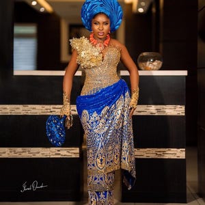 Luxury African bridal dress, Custom bridal dress, Igbo Bride, African clothing, African fashion, Ankara dress, Igbo wedding dress