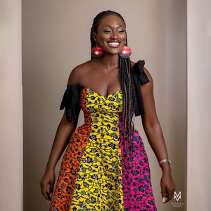 African print dress, Ankara summer dress, African fashion, African clothing, African dress, Ankara skater dress, African short dress
