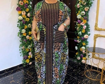 Elegant African print dress,  Ankara dress, African print maxi dress, African clothing African fashion, bubu dress,  Ankara dress