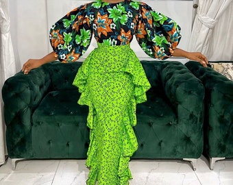 Afrikanskt tryckt klänning, Ankaraklänning, Afrikanskt tryck, Afrikanska kläder, Afrikanskt mode, Ankaraklänning, elegant klänning