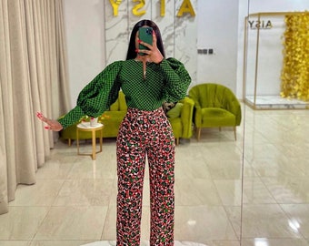 African jumper,  Ankara jumpsuit , African print full length jumpsuit African clothing, African fashion Ankara jumpsuit