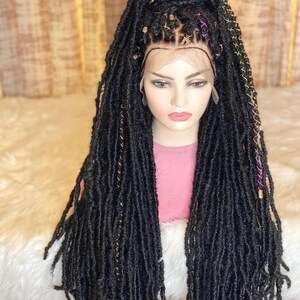 Boho faux locs, distress locs, protective hairstyle