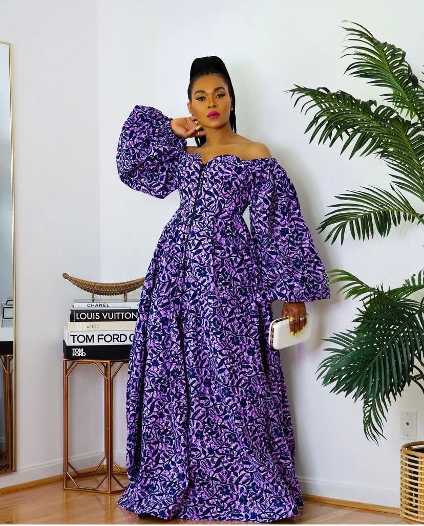 African Print Ankara maxi dress.
