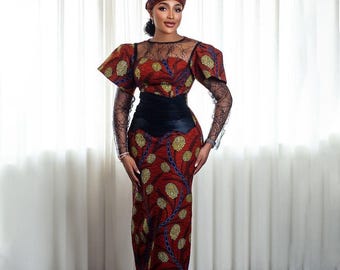 Custom African print dress,  Ankara dress, African print lace dress, African clothing, African fashion, Ankara dress, classy dress